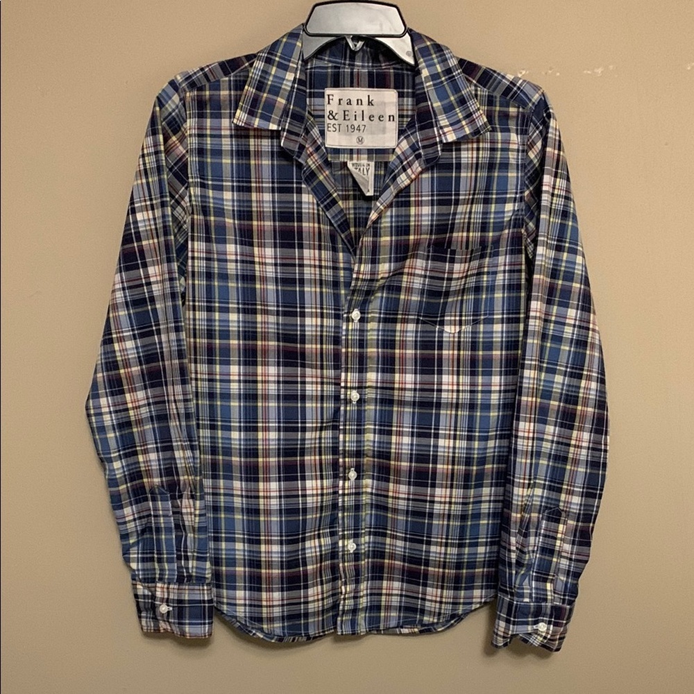 Frank & Eileen Barry Women’s Tailored Fit Plaid Medium Button-Up Shirt Western